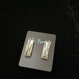 Beautiful Long Clear Stone Earrings